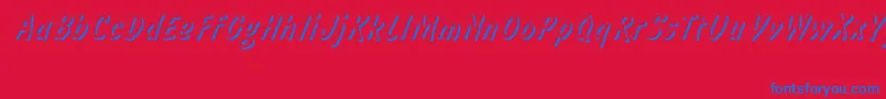 Informshadowctt Font – Blue Fonts on Red Background
