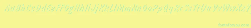 Informshadowctt Font – Green Fonts on Yellow Background