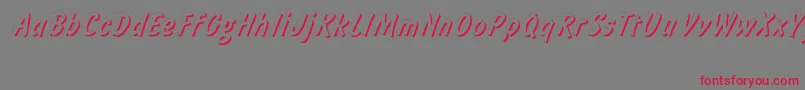 フォントInformshadowctt – 赤い文字の灰色の背景