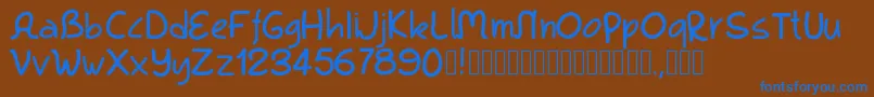 Pwkool Font – Blue Fonts on Brown Background