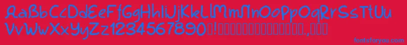 Pwkool Font – Blue Fonts on Red Background