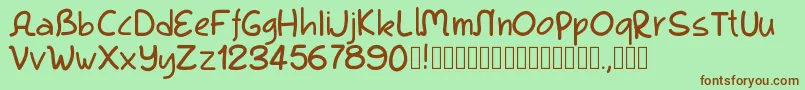 Pwkool Font – Brown Fonts on Green Background