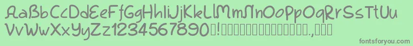 Pwkool Font – Gray Fonts on Green Background