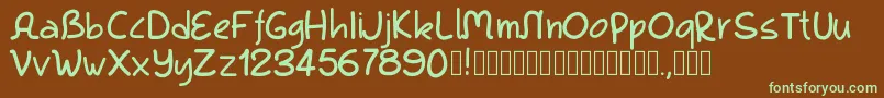 Pwkool Font – Green Fonts on Brown Background