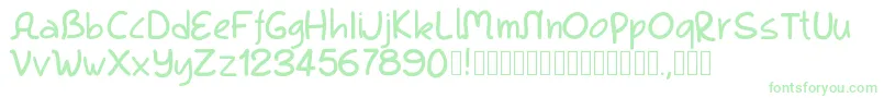 Pwkool Font – Green Fonts on White Background