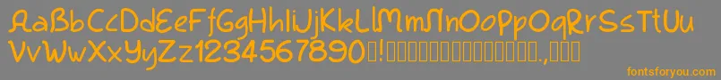 Pwkool-Schriftart – Orangefarbene Schriften auf grauem Hintergrund