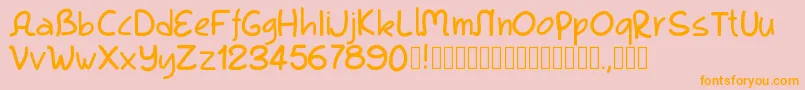 Pwkool Font – Orange Fonts on Pink Background