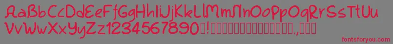 フォントPwkool – 赤い文字の灰色の背景