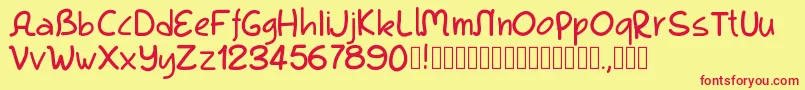 Pwkool Font – Red Fonts on Yellow Background