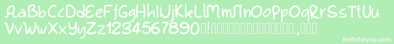 Pwkool Font – White Fonts on Green Background