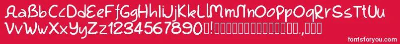 Fonte Pwkool – fontes brancas em um fundo vermelho