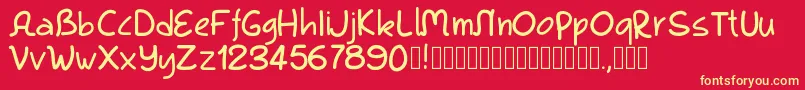 フォントPwkool – 黄色の文字、赤い背景