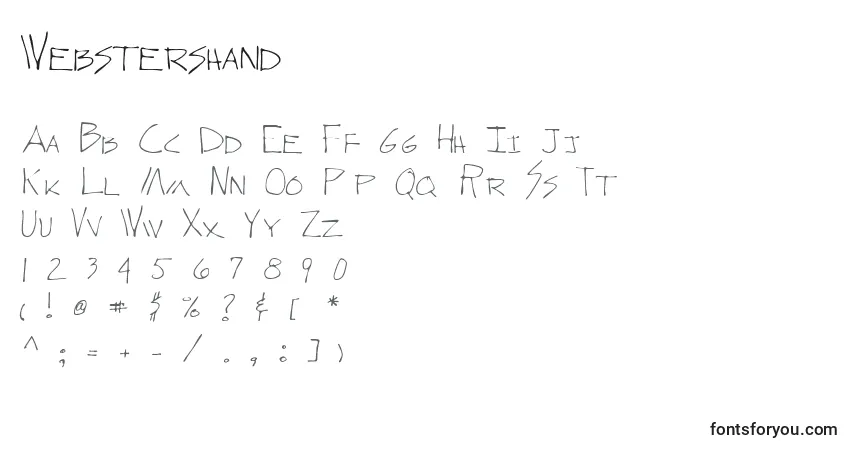 Webstershandフォント–アルファベット、数字、特殊文字