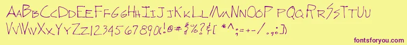 Webstershand Font – Purple Fonts on Yellow Background
