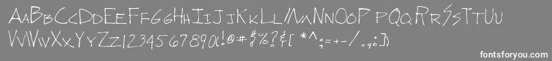 フォントWebstershand – 灰色の背景に白い文字