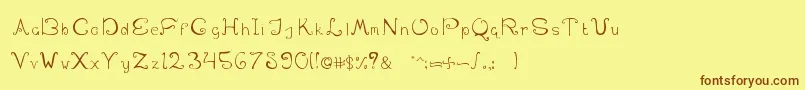 SwirlinthewonderlandRegular Font – Brown Fonts on Yellow Background