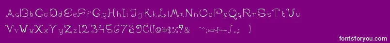 SwirlinthewonderlandRegular-Schriftart – Grüne Schriften auf violettem Hintergrund