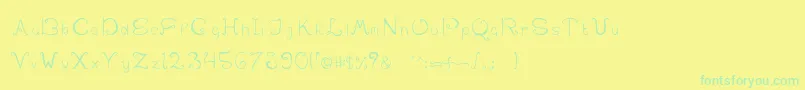 SwirlinthewonderlandRegular-Schriftart – Grüne Schriften auf gelbem Hintergrund