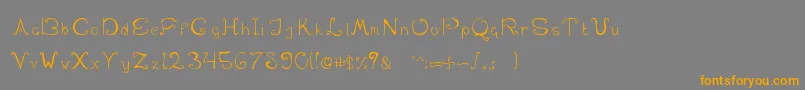 SwirlinthewonderlandRegular-Schriftart – Orangefarbene Schriften auf grauem Hintergrund
