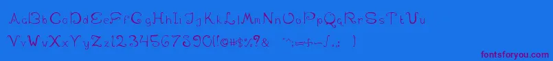 SwirlinthewonderlandRegular-Schriftart – Violette Schriften auf blauem Hintergrund