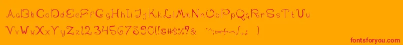フォントSwirlinthewonderlandRegular – オレンジの背景に赤い文字