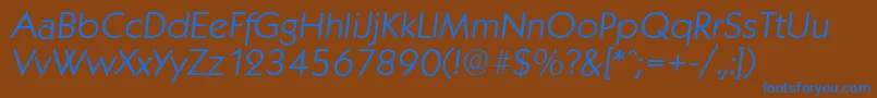KoblenzserialLightItalic Font – Blue Fonts on Brown Background