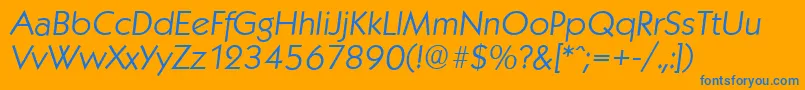 KoblenzserialLightItalic Font – Blue Fonts on Orange Background