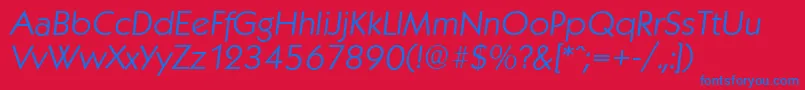 KoblenzserialLightItalic Font – Blue Fonts on Red Background