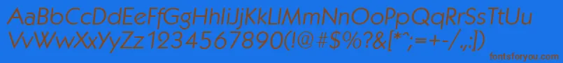 KoblenzserialLightItalic Font – Brown Fonts on Blue Background