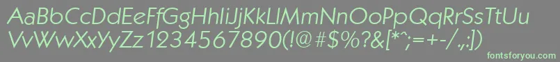 KoblenzserialLightItalic Font – Green Fonts on Gray Background