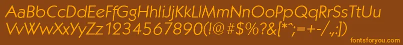 KoblenzserialLightItalic Font – Orange Fonts on Brown Background