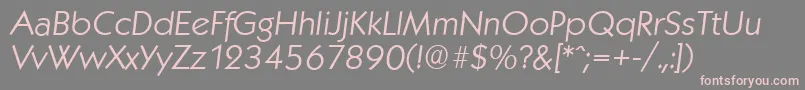フォントKoblenzserialLightItalic – 灰色の背景にピンクのフォント