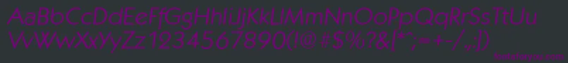 KoblenzserialLightItalic Font – Purple Fonts on Black Background