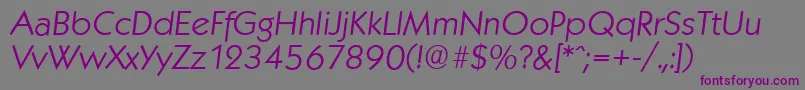 KoblenzserialLightItalic Font – Purple Fonts on Gray Background