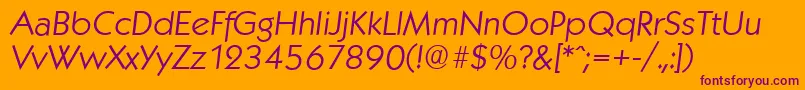 KoblenzserialLightItalic Font – Purple Fonts on Orange Background