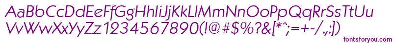 KoblenzserialLightItalic Font – Purple Fonts on White Background