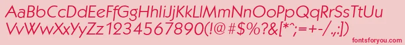 KoblenzserialLightItalic Font – Red Fonts on Pink Background