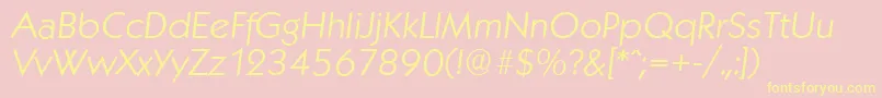 KoblenzserialLightItalic Font – Yellow Fonts on Pink Background