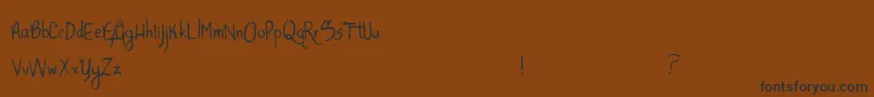 Weitere Informationen zur AlligatorSky-Schriftart AlligatorSky-Schriftart – Schwarze Schriften auf braunem Hintergrund