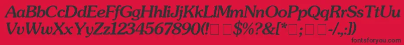 SouvenirMediumitalic Font – Black Fonts on Red Background