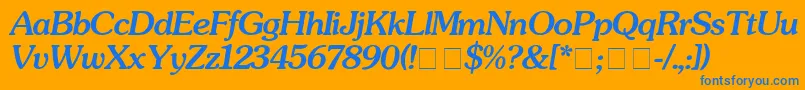 SouvenirMediumitalic Font – Blue Fonts on Orange Background
