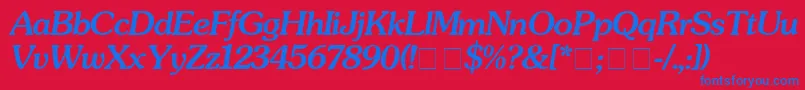 SouvenirMediumitalic Font – Blue Fonts on Red Background