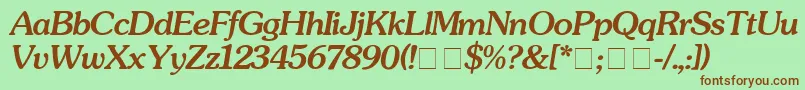 SouvenirMediumitalic Font – Brown Fonts on Green Background