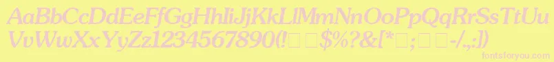 SouvenirMediumitalic Font – Pink Fonts on Yellow Background