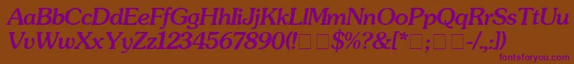 SouvenirMediumitalic Font – Purple Fonts on Brown Background