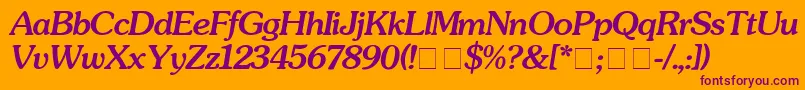 SouvenirMediumitalic Font – Purple Fonts on Orange Background