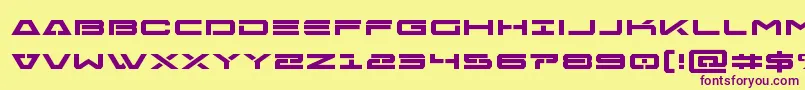 Freeagentboldexpand Font – Purple Fonts on Yellow Background