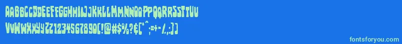 Pocketmonstercond Font – Green Fonts on Blue Background