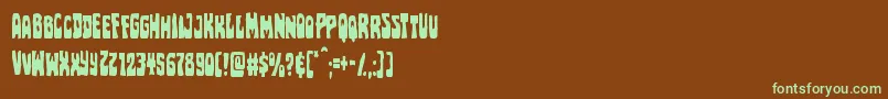 Pocketmonstercond Font – Green Fonts on Brown Background