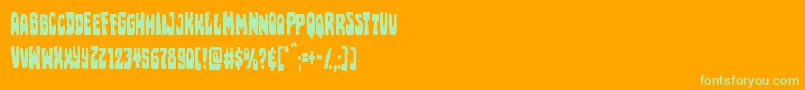 Pocketmonstercond Font – Green Fonts on Orange Background